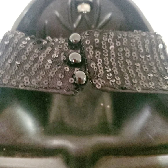 Black Glitter Halter Jumpsuit - Picture 5 of 7